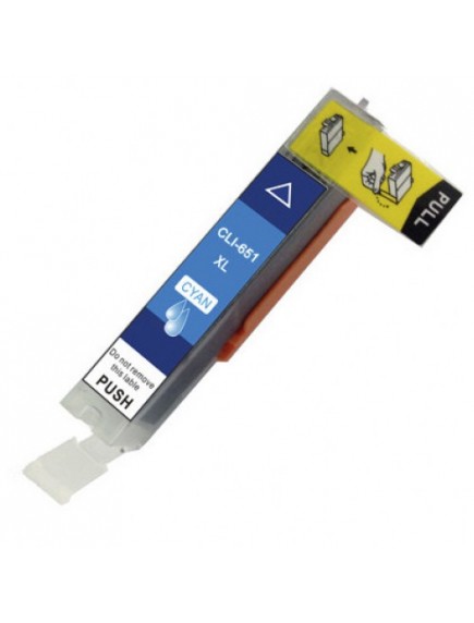 Canon CLI651XLC Compatible Cyan High Yield Dye Ink Cartridge (with chip)