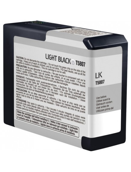 Epson C13T580700, T5807 Compatible Light Black Ink Cartridge