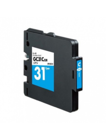 Ricoh 405689, GC31C Compatible Cyan Gel Pigment Ink Cartridge